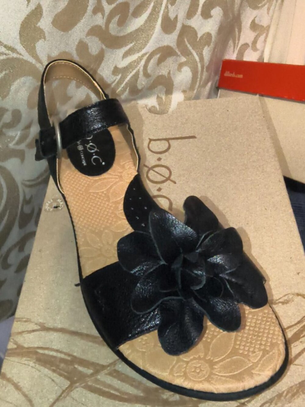 Børn Karalyn Black Leather Comfort Sandals NWB Size 7